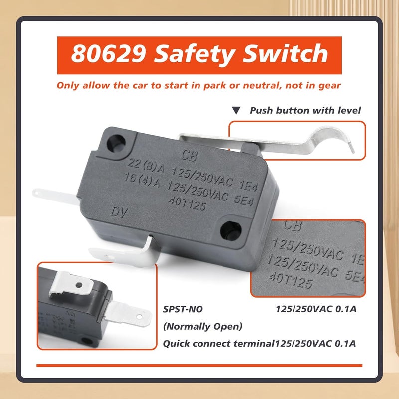 Mhrxusd 2Pcs 80629 Neutral/Reverse Safety Switch Replacement for B&M Automatic Shifters, with Crimp Terminals Screws - Image 5